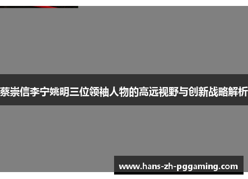 蔡崇信李宁姚明三位领袖人物的高远视野与创新战略解析